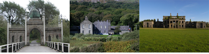 Left to right: Dromana Gate, County Waterford; Derrynane House, County Kerry; Castleboro House, County Wexford Building of the Month 2010 Showcase